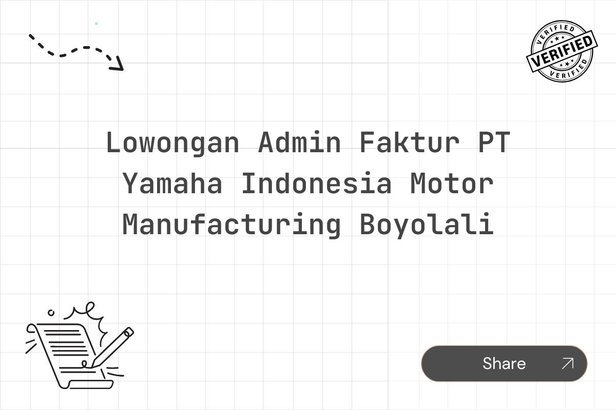 Lowongan Admin Faktur PT Yamaha Indonesia Motor Manufacturing Boyolali