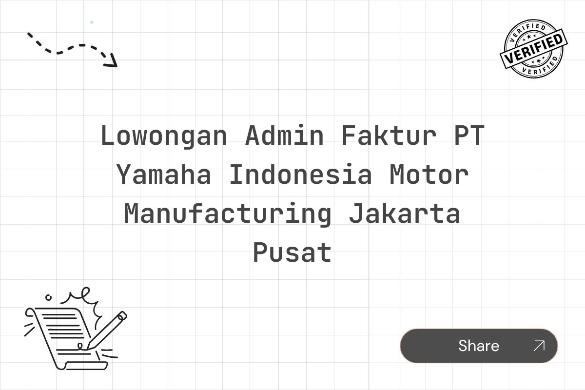 Lowongan Admin Faktur PT Yamaha Indonesia Motor Manufacturing Jakarta Pusat