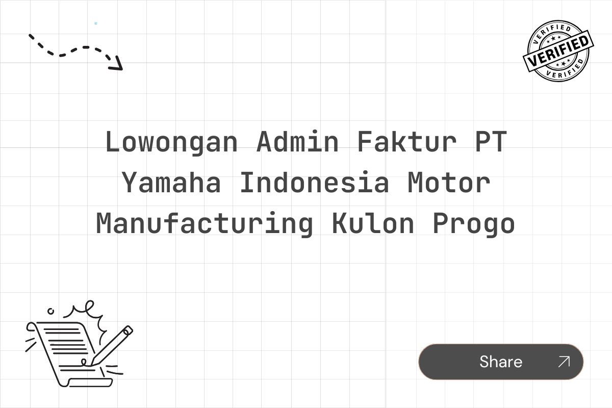 Lowongan Admin Faktur PT Yamaha Indonesia Motor Manufacturing Kulon Progo