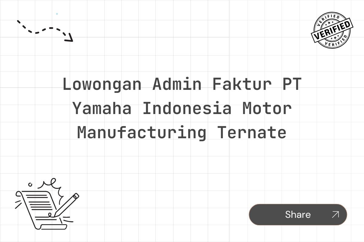 Lowongan Admin Faktur PT Yamaha Indonesia Motor Manufacturing Ternate