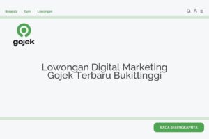 Lowongan Digital Marketing Gojek Terbaru Bukittinggi
