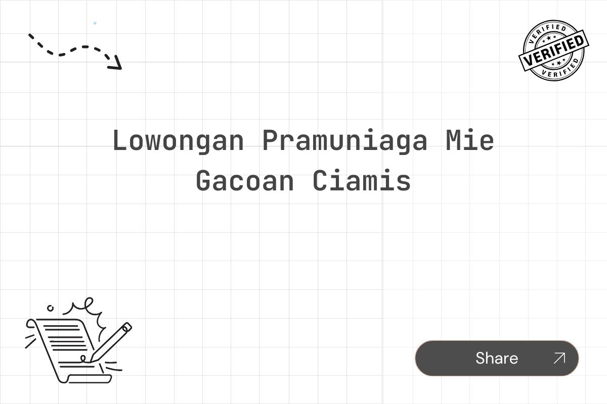 Lowongan Pramuniaga Mie Gacoan Ciamis