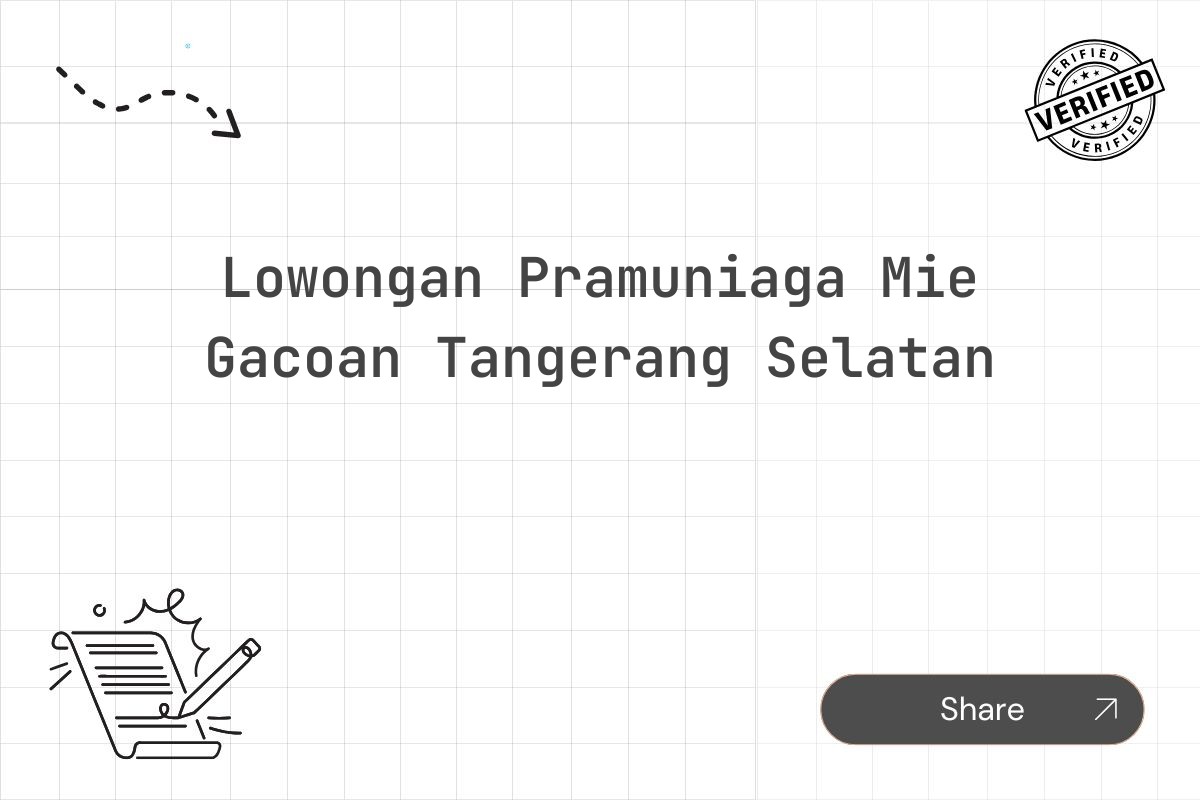 Lowongan Pramuniaga Mie Gacoan Tangerang Selatan