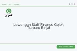 Lowongan Staff Finance Gojek Terbaru Binjai