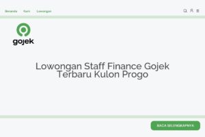 Lowongan Staff Finance Gojek Terbaru Kulon Progo