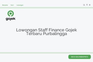 Lowongan Staff Finance Gojek Terbaru Purbalingga