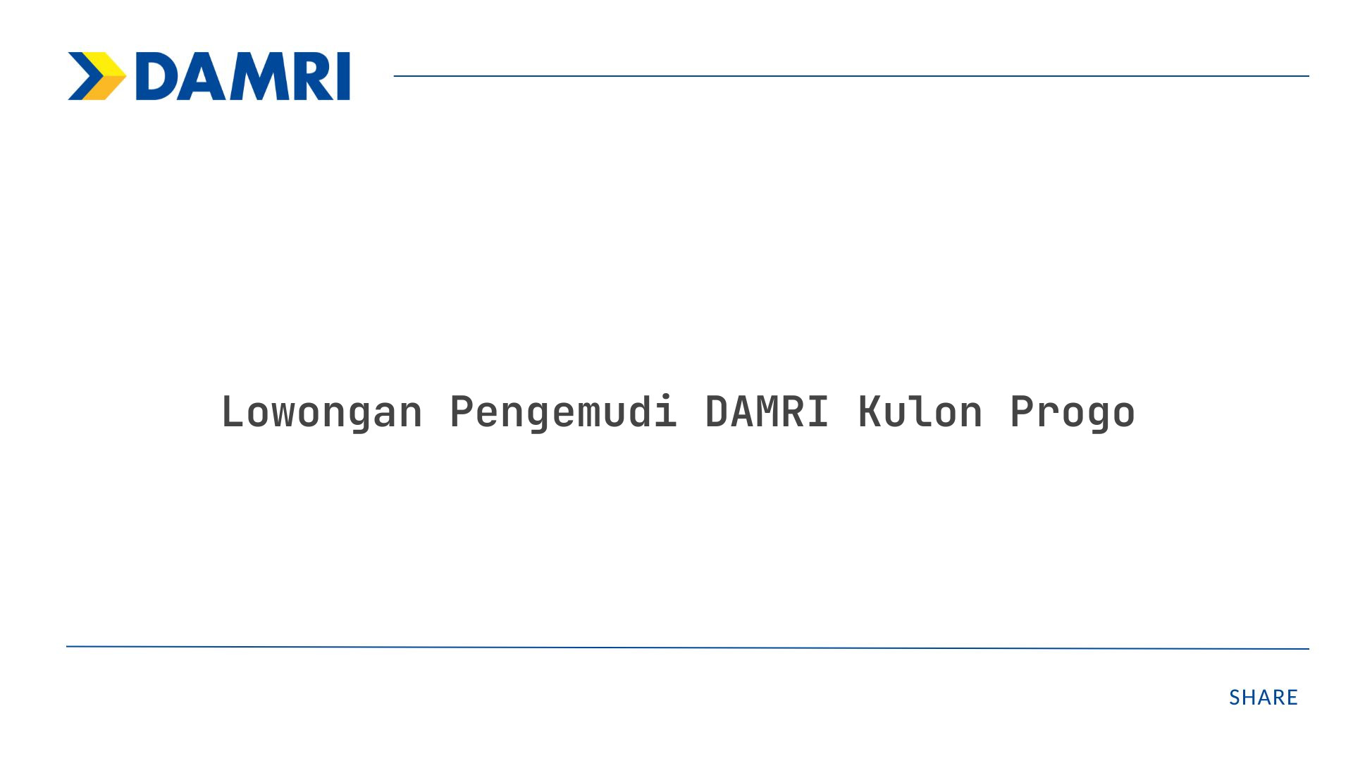 Lowongan Pengemudi DAMRI Kulon Progo