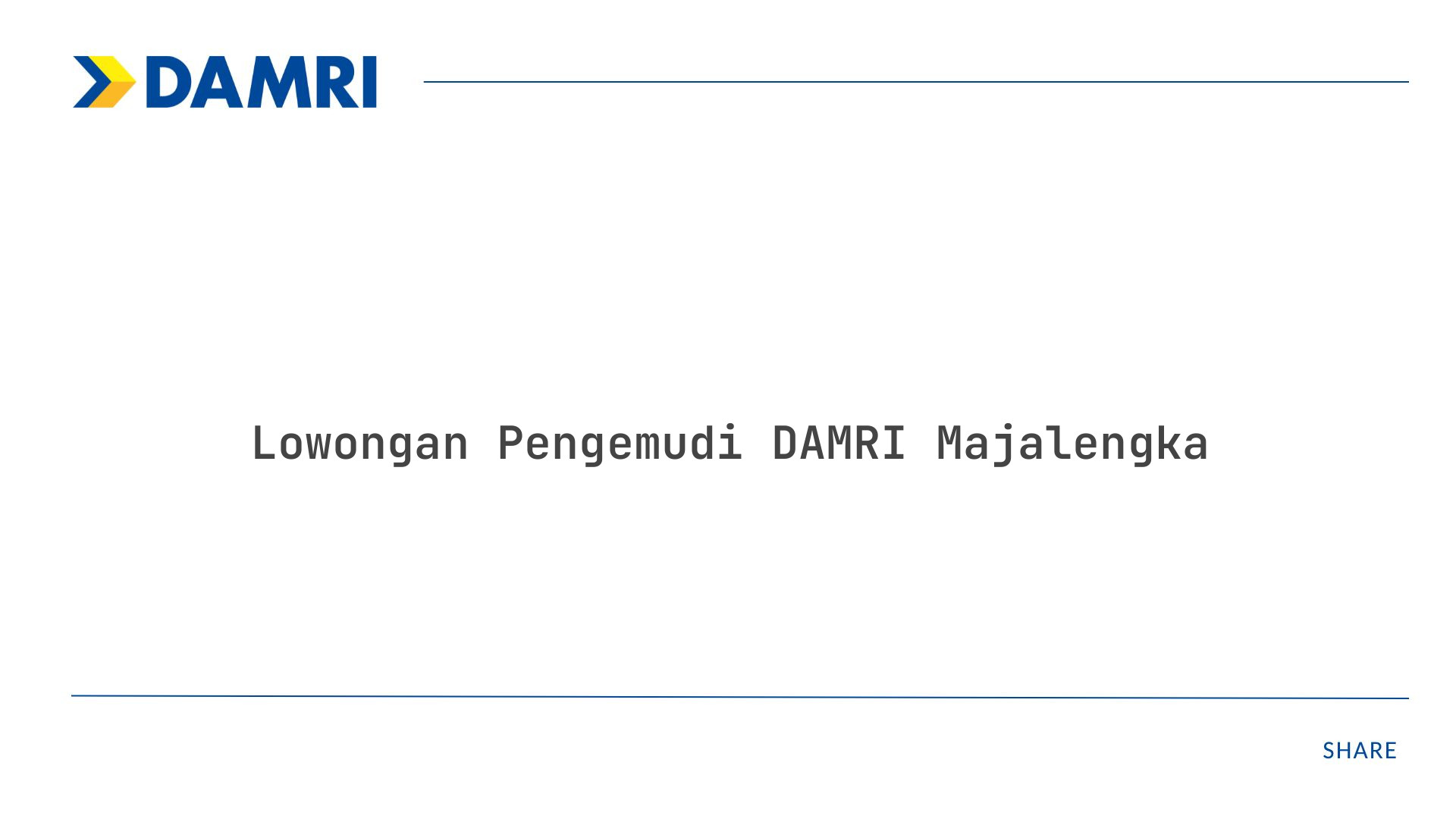 Lowongan Pengemudi DAMRI Majalengka